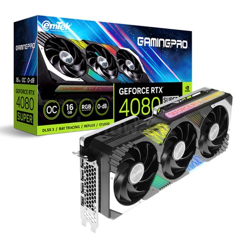 이엠텍 지포스 RTX 4080 SUPER GAMINGPRO OC D6X 16GB, 정품 그래픽카드