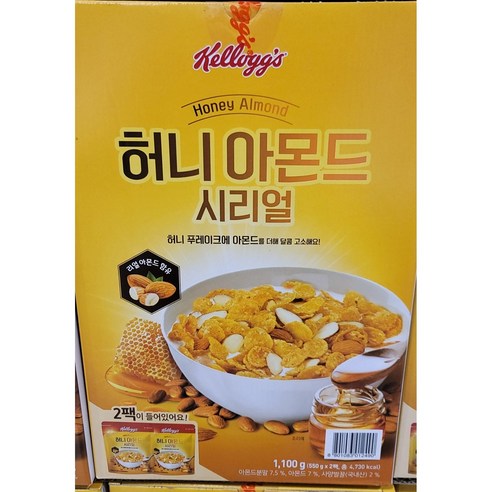 켈로그 허니아몬드 시리얼 550gx2입, 1.1kg, 1개