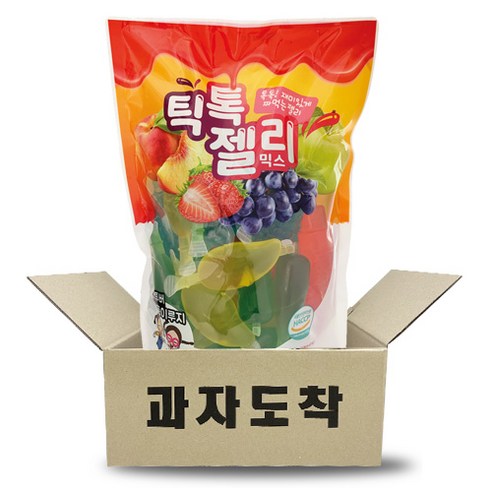 틱톡 젤리 믹스 1440g (4가지 과일맛 딸기맛 + 포도맛 + 사과맛 + 복숭아맛), 1.44kg, 1개