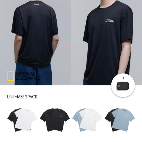 내셔널지오그래픽 반팔 25SS 1+1 냉감 메쉬 반팔티 파우치 증정 DEOMY