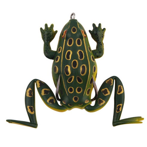 고아웃타운 배스 가물치 프로그 루어 탑워터 포퍼 개구리 미끼 6.5cm 19g, 진초록, 1개