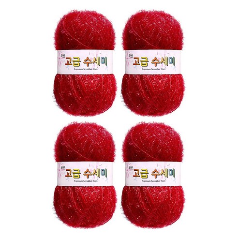 울클럽 별꽃수세미 DIY 고급수세미실 80g 4볼세트 + 동영상제공, 108레드