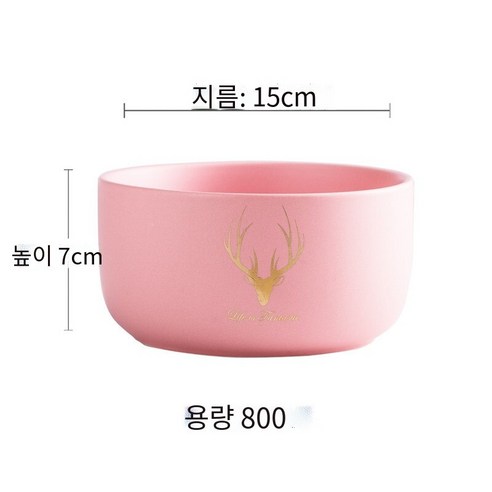 그릇 단일 가정용 세라믹 그릇 기숙사 6 인치 창조적 인 그릇 젓가락 수프 그릇 큰 그릇 도자기 그릇 에메랄드 식기 세트, 6 인치 그릇 | 뿔 | 벚꽃 가루 | 젓가락