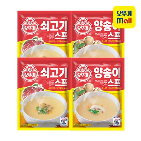 오뚜기 쇠고기 스프 80 g x 2p + 양송이 스프 80 g x 2p, 1세트