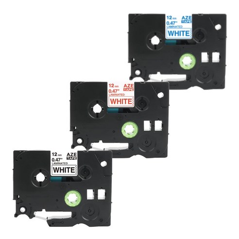 우리네라벨 브라더 라벨테이프 12mm 3개 세트 호환 PT-P300BT PT-P710BT, 흰색바탕검정글씨+골드바탕검정글씨+실버바탕검정글씨
