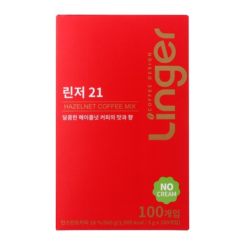 린저21 헤이즐넛 노프림 100T 헤이즐넛 블랙커피 카누, 100개입, 2개