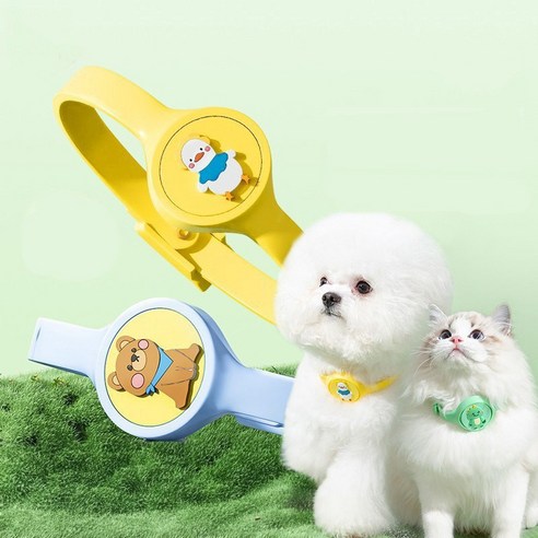 예펫 강아지 진드기 목걸이 방지 퇴치 퇴치제 기피제 모기 해충 벌레 밴드 개 산책 야간 반려견 클립 버그아웃 애견, M, 노란오리, 1개
