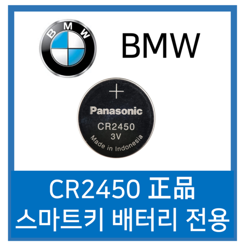 파나소닉 BMW 자동차 스마트키 호환 건전지 CR2450, 1개입, 2개