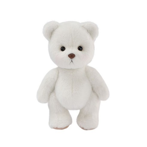 TeddyTales 레나베어 베이직 스몰 핸드메이드 선물 인형꾸미기 봉제인형, 화이트 S