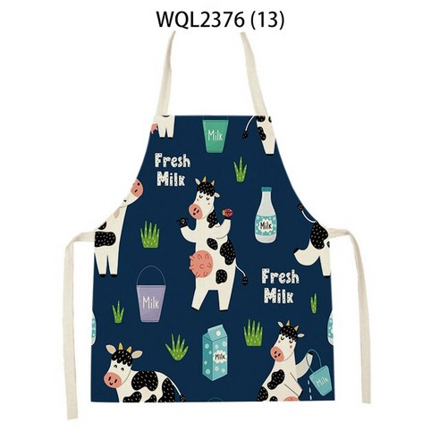 FREELIFE 방수주방앞치마두건셋트 리넨 예쁜원피스앞치마 XR-302, 68x55cm-adult, WQL2376 (13)