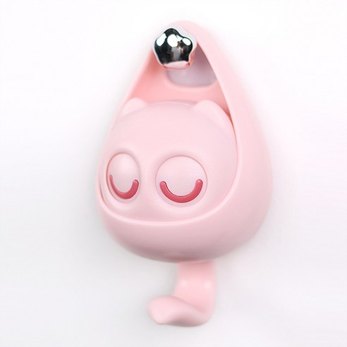 귀여운 고양이 눈 깜박 접착식 고리, 2개, 핑크