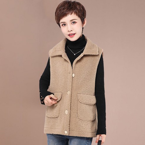양고기 코트 여성 의류 새로운 패션 엄마 겨울 느슨한 한국어 스타일 모직 원피스 양고기 코트