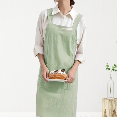 이드림 100% 순면 부드러운 천연 원단 파스텔로 앞치마, 1개, 민트그린