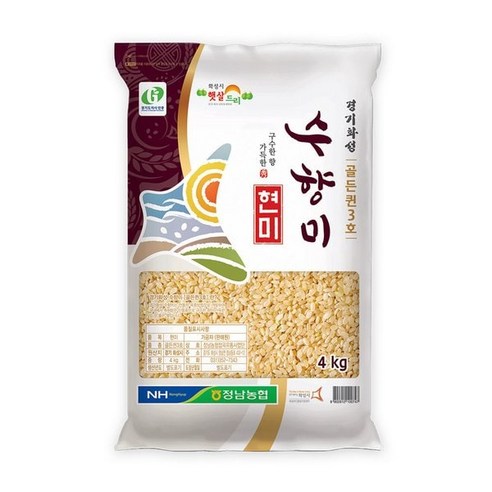 2023년산 화성 정남농협 골든퀸3호 수향미 현미, 4kg(1개), 1개