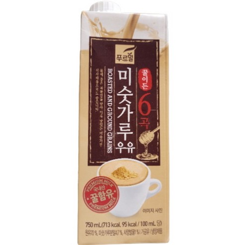 푸르밀 미숫가루 우유 750ml 꿀이든 6곡 우유, 12팩 푸르밀 미숫가루 우유 750ml 꿀이든 6곡 우유, 12팩