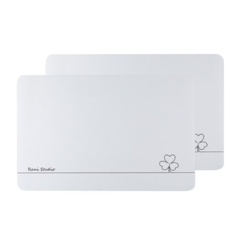 Rani Studio 욕실 빨아쓰는 소프트 규조토 발매트 2개세트, 2개 세트, 퓨어화이트