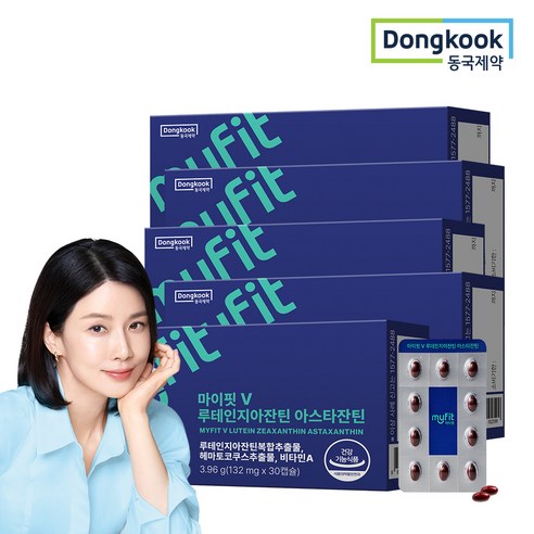 동국제약 마이핏 이보영 식물성 루테인 지아잔틴 아스타잔틴 눈 건강 영양제, 30정, 5박스