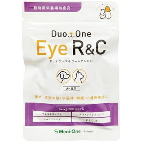 Duo One 메니원 듀오원 아이 눈 영양제 강아지 고양이 R&C 60정, 1개