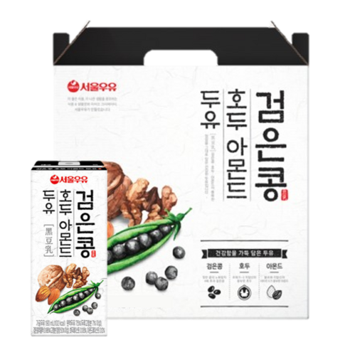서울우유 검은콩 호두 아몬드 두유 190ml 80팩 서울우유 검은콩 호두 아몬드 두유 190ml 80팩