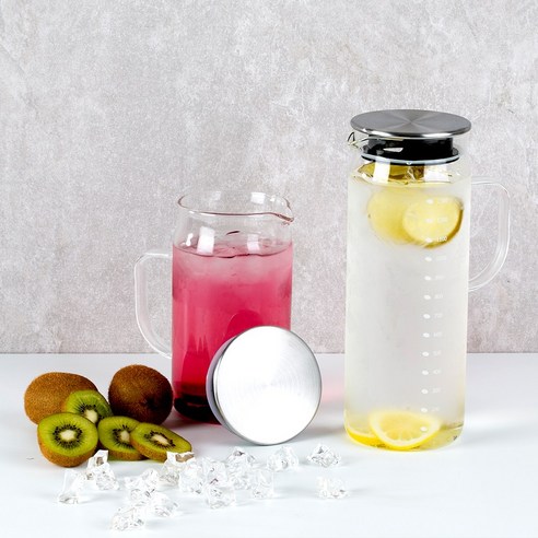 마린글라스 내열유리 아이스저그 냉장고 물병, 900ml