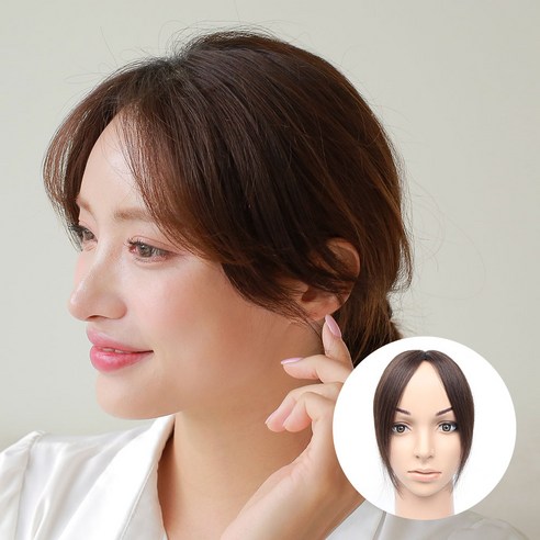 정수리가발 추천 상품여우가발 [W2003] 인모100% 불파트 가르마형 소형 짧은머리 정수리가발 제품 사진