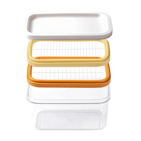 1 PCS 투명 홈 버터 박스 뚜껑 사각형 컨테이너 씰링 식품 접시 휴대용 주방 도구, 하나, 보여진 바와 같이