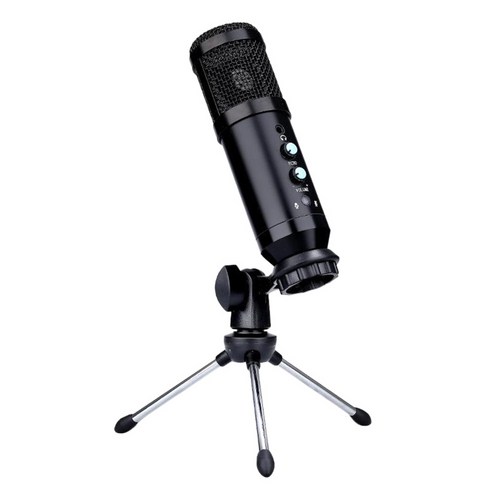 업그레이드된 192KHZ/24BIT 스튜디오 녹음 콘덴서 마이크 키트 카디오이드 마이크, 6.5in, 블랙, 플라스틱