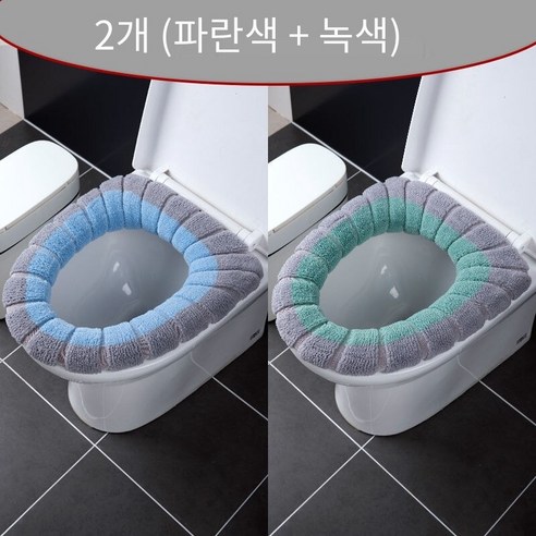 인터넷 연예인 화장실 쿠션 귀여운 사계절 유니버설 가정용 화장실 링 쿠션 화장실 용품, 특별제공더블반지+2랜턴꽃(블루+그린)