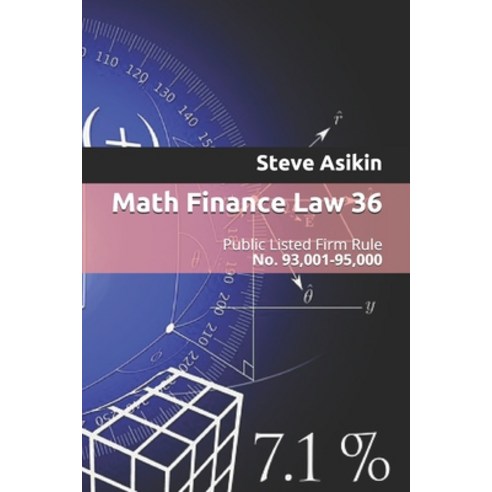 Math Finance Law 36: Public Listed Firm Rule No. 93 001-95 000 Paperback, Independently Published, English, 9798589325287
