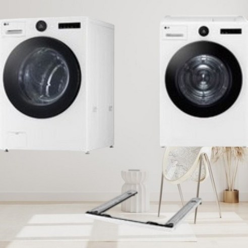 LG전자 트롬 드럼세탁기 + 건조기 + 스태킹키트 KX25WSQ-1WS 25kg + 21kg 세트 방문설치, 릴리 화이트