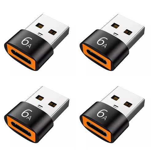 블레이즈 USB C TO A 젠더 120W 6A C타입 변환젠더, 4개 셋트, 1개