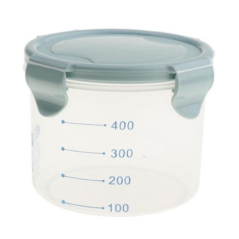 시리얼 보관 용기 측면 잠금 뚜껑 식품 보관 시리얼 디스펜서, 블루 600ml, 플라스틱