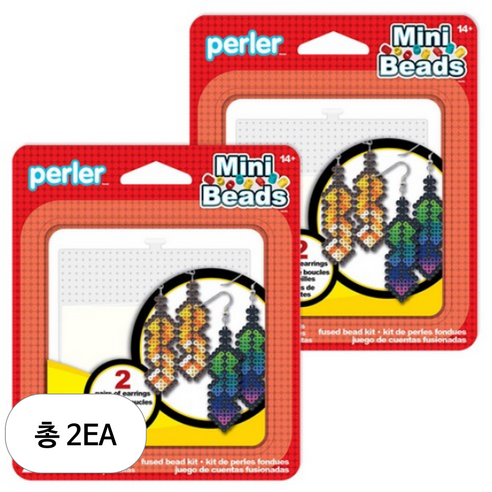 펄러 미니비즈 만들기 키트, 이어링, 2개