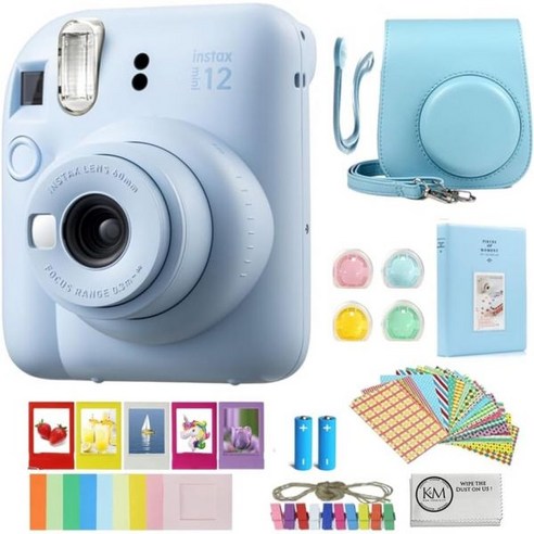 후지필름 인스탁스 미니 12 즉석카메라 민트그린, Pastel Blue_Camera + Accessori