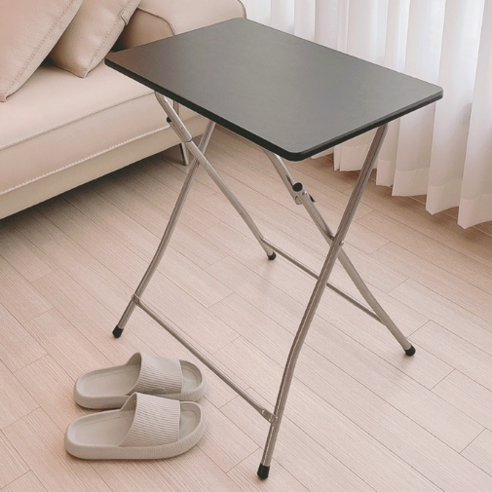 오브민 다용도 접이식 입식 사각 우드 책상 테이블 특대형 800 x 600mm, 블랙