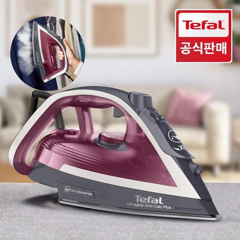 [공식] 테팔 스팀다리미 울트라글라이드 플러스 FV5843, 화이트+퍼플, FV5843K0