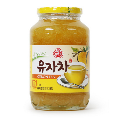 오뚜기 유자차 1kg (병) 힐링타임 액상차 꿀유자차 꿀차, 1개입, 56개