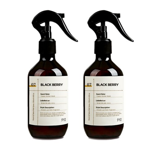 912 멀티 스프레이 드레스퍼퓸, 블랙베리, 250ml, 2개