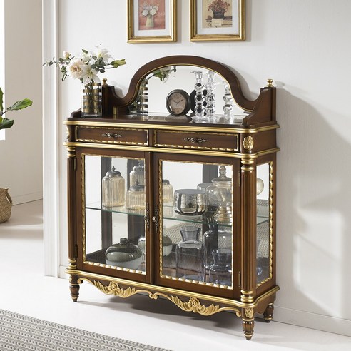 우리 집 거실을 갤러리처럼, 첸리 엔틱골드 캐비넷 장식장 리뷰 엔틱장식장