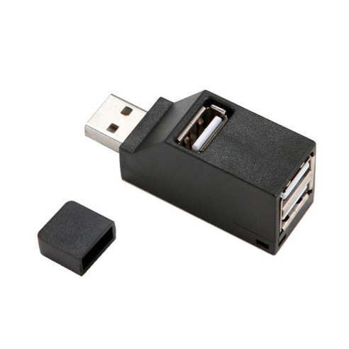 PC 노트북 노트북용 USB-USB2.0 3포트 분배기 어댑터 허브 확장, 블랙, 설명, 플라스틱