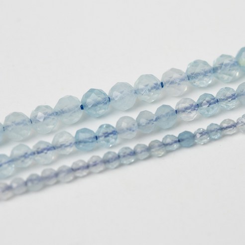 천연원석 AAA컷팅 아쿠아마린 약39cm 원석비즈재료, 2~2.5mm