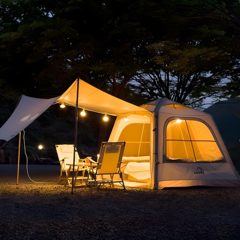 COODY 소형 에어텐트 5.8: 간편함과 아늑함으로 완성하는 특별한 캠핑 경험 쿠디에어텐트