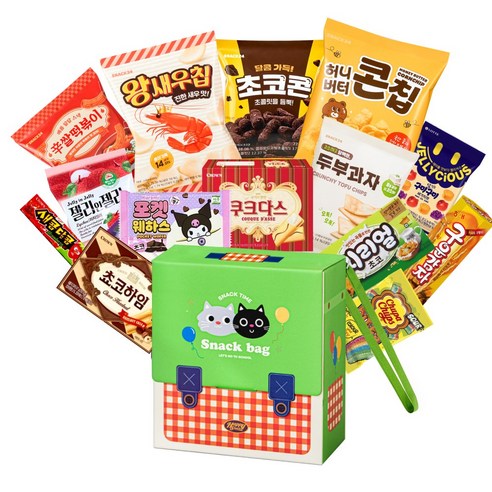 스낵24 유치원 어린이집 학교 단체선물 간식 가방 구디백 14종 과자선물세트, 1세트, 단품