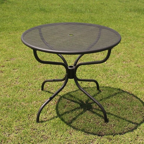 위드퍼니처 야외 철재 정원 카페 철망 라운드 테이블 원형 850mm, 초코