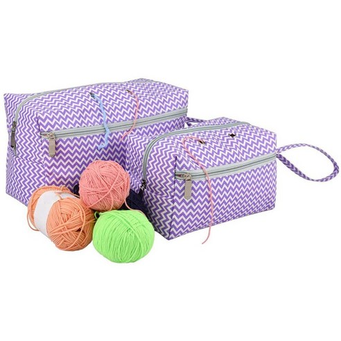 Kadapar 뜨개질 바늘에 대 한 2pcs 원사 저장 가방 액세서리 크로 셰 컨테이너, 1개, 보라