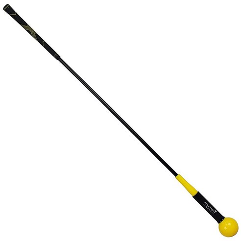 BalanceFrom 골프 스윙 트레이닝 보조 골프 스윙 트레이너 골프 연습 워밍업 스틱 강도 유연성 및 템포 트레이닝용, 노란색, 40인치