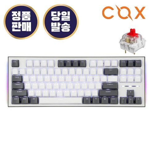 콕스 COX CK01 TKL 기계식 텐키리스 게이밍 키보드 (적축) 유선 87키 이중사출 동시입력