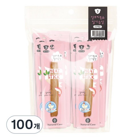 내추럴코어 강아지 미트스틱, 혼합맛(실꼬리돔/닭가슴살), 100개