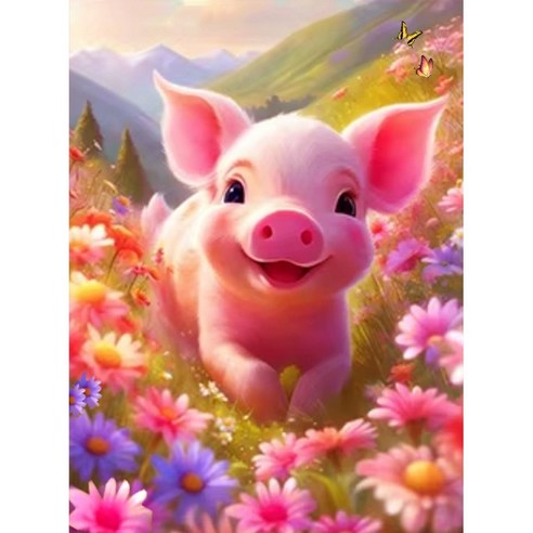 보석십자수 캔버스형 50 x 40 cm 해바라기 사과 풍수, T10 냇가풍경, 1개