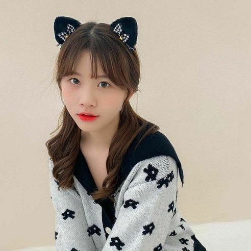 벨 보우 여성 헤어 후프 한국어 스타일 모자 고양이 귀 머리띠 헤어핀